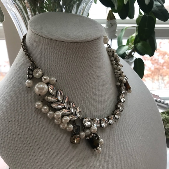 Ann Taylor Asymmetrical Gem Statement Necklace - Picture 3 of 8